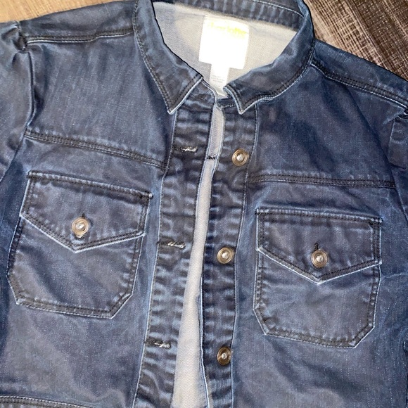 Charlotte Russe Dark Blue Cropped Denim Jacket - Picture 4 of 8
